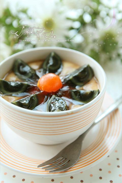 三色水蒸蛋的做法