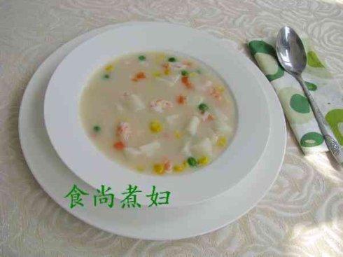 鲜虾山药羹的做法