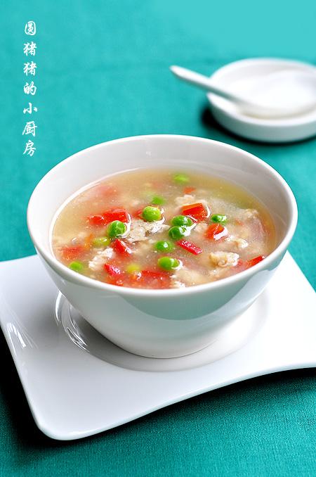 三色鸡茸羹的做法