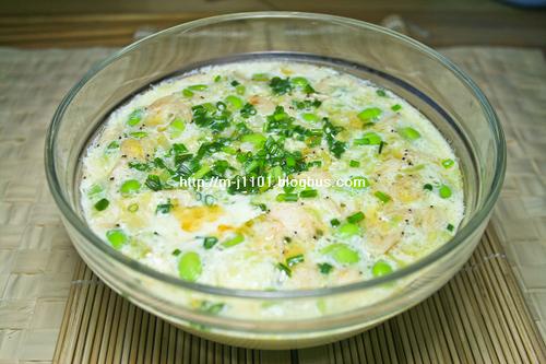 毛豆蒸鸡蛋的做法