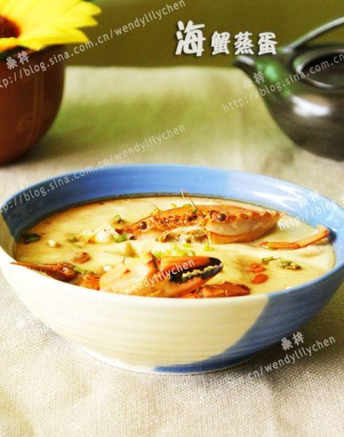 海蟹蒸蛋的做法