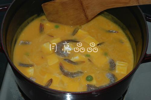 南瓜豆腐海鲜羹的做法