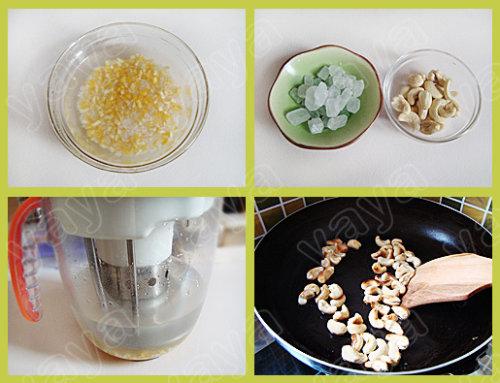 果仁玉米羹的做法