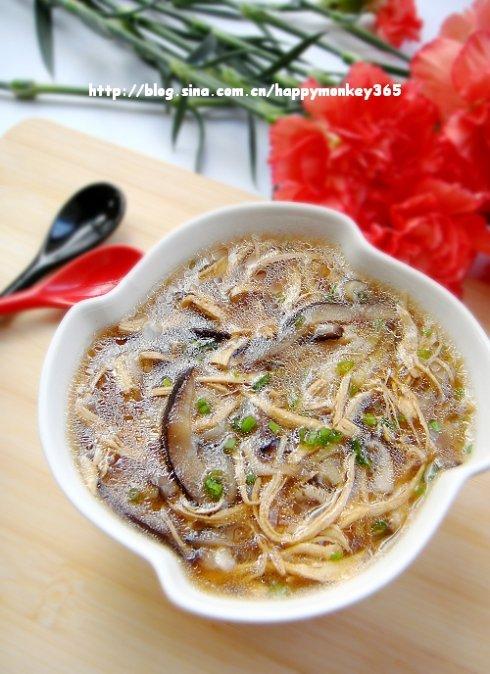 香菇鸡丝羹的做法