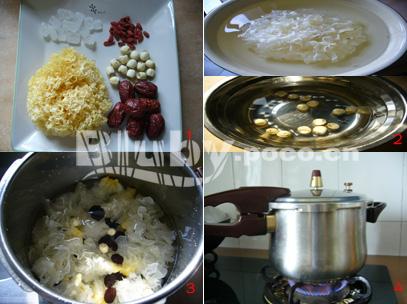 枸杞红枣莲子银耳的做法