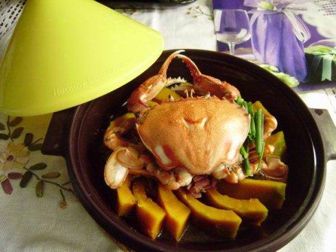 微波炉南瓜蒸蟹的做法