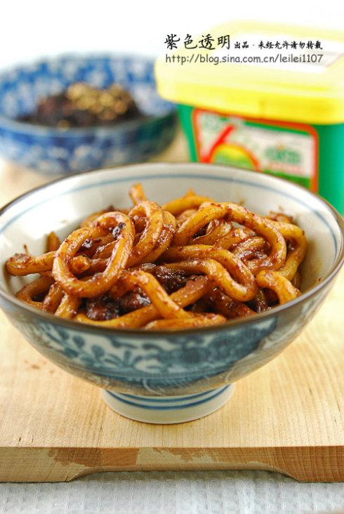 炸酱炒乌冬的做法