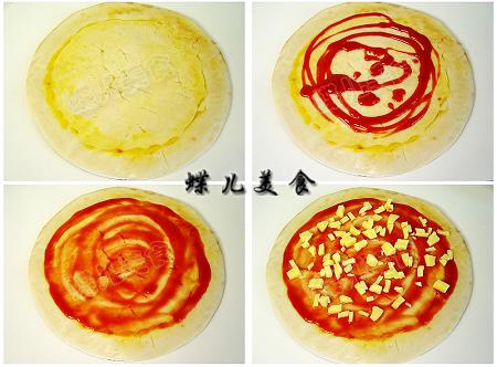 微波香肠培根披萨的做法