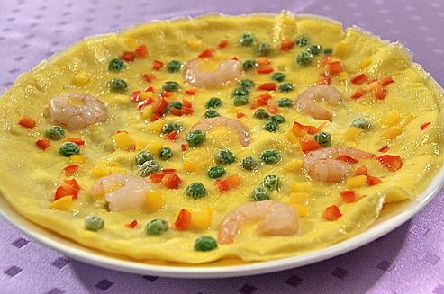 微波虾仁青豆烘蛋的做法