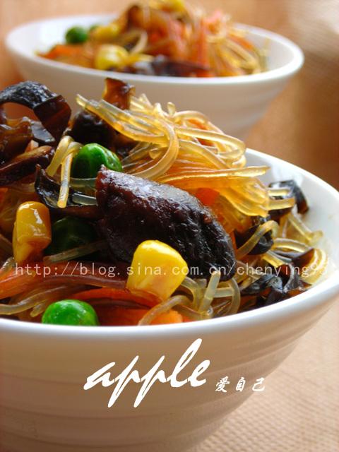 微波炉做出的五色健康粉丝的做法