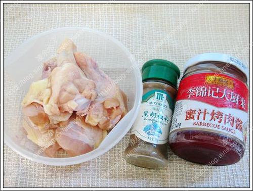 微波炉黑椒蜜汁鸡腿的做法
