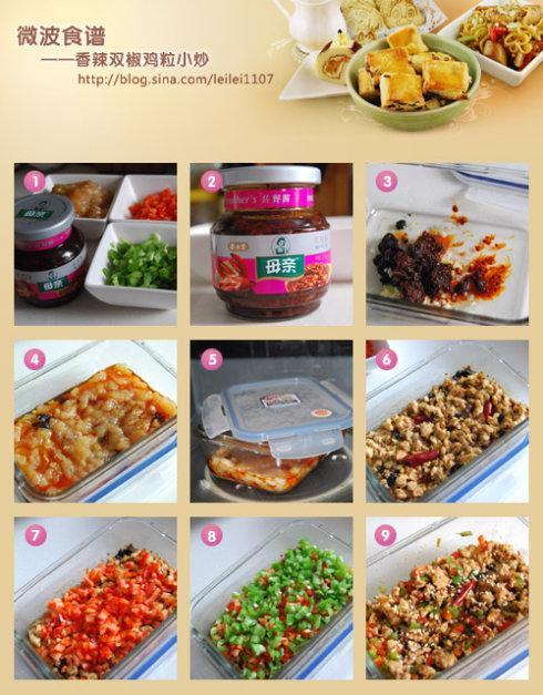 微波炉香辣双椒鸡粒小炒的做法