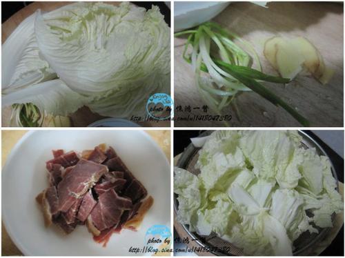 白菜蒸火腿的做法