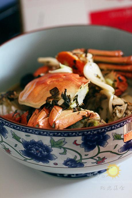 雪菜年糕炒螃蟹的做法