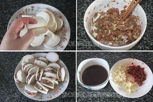 鱼香鲍菇盒的做法