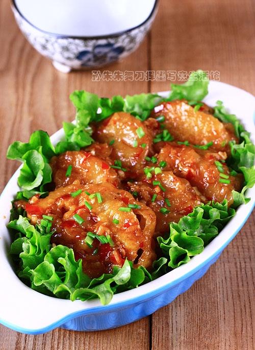 鱼香鲍菇盒的做法