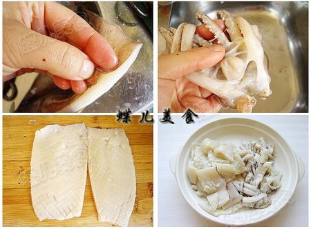 蒜黄炒鲜鱿鱼的做法