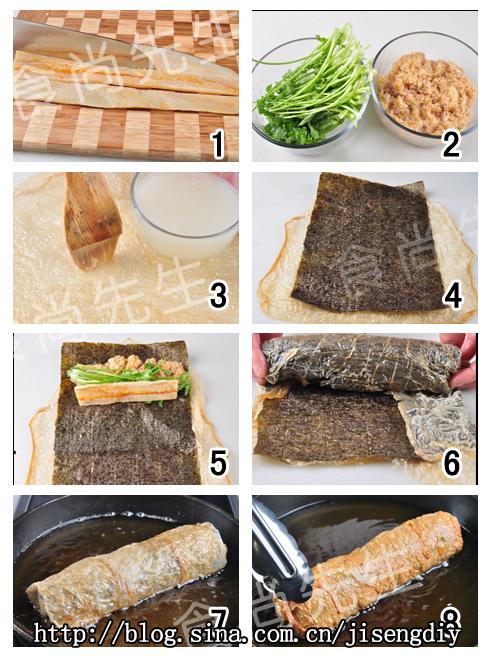 蜜鳗米糕卷的做法