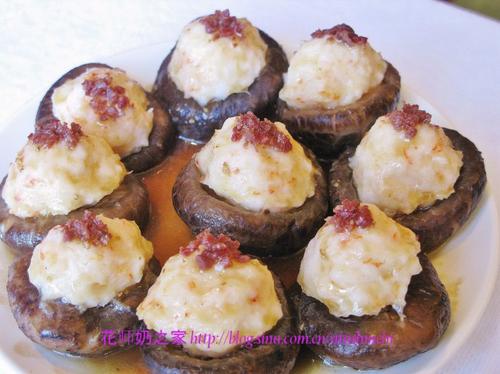 百花酿香菇的做法