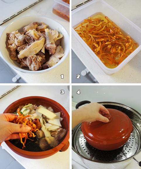 虫草花汽锅鸡的做法