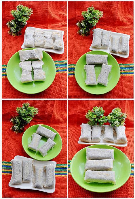 干焙香蕉芝麻春卷的做法