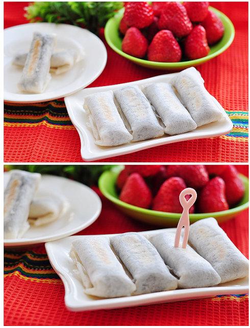 干焙香蕉芝麻春卷的做法