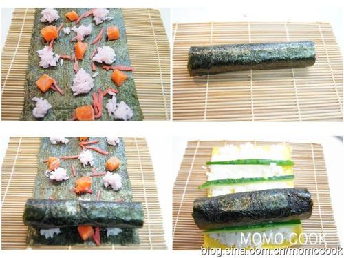 玫瑰花寿司与三文鱼刺身的做法
