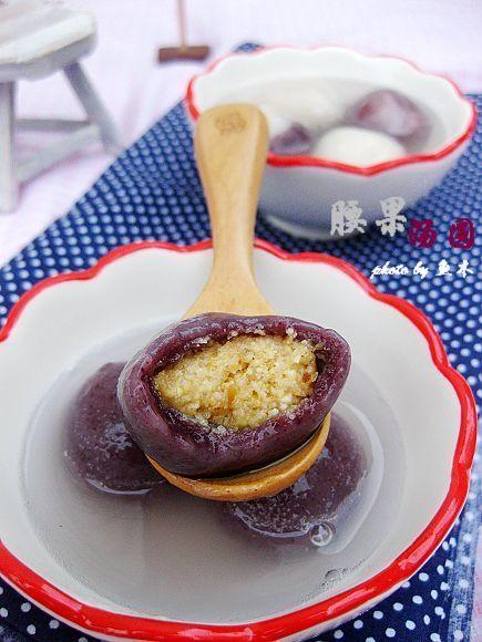 紫米腰果汤圆的做法