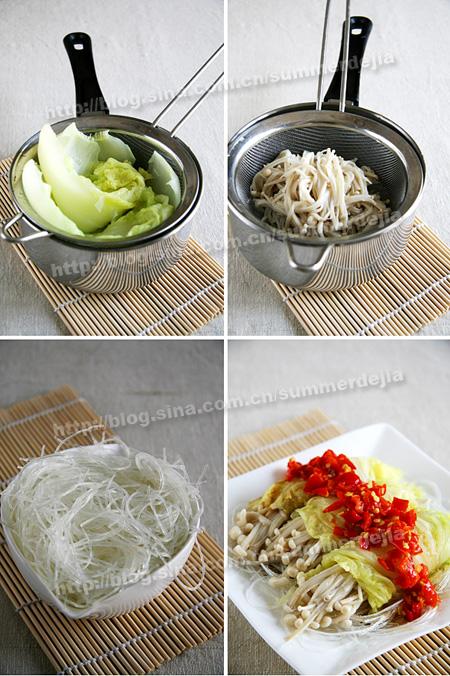 剁椒金针菇菜卷的做法