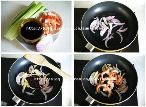 酱爆西芹虾仁的做法