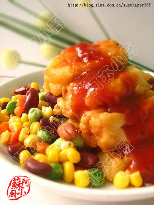 茄汁浇鱼柳的做法