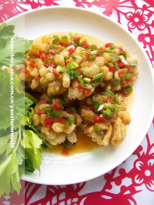 青椒鱼花的做法