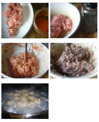 双色丸子的做法