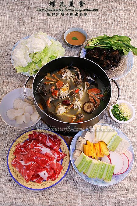 河蟹肥羊火锅的做法