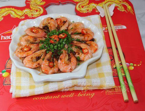 拌饭酱蒸鲜虾粉丝的做法