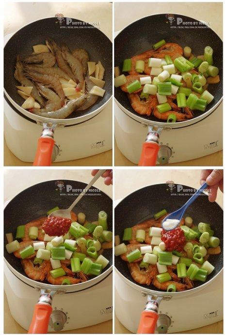 蒜蓉辣酱炒虾的做法