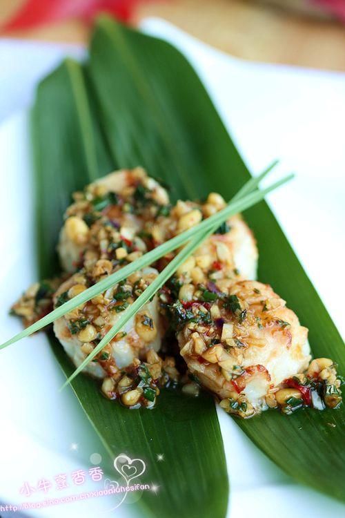 浇汁带子的做法