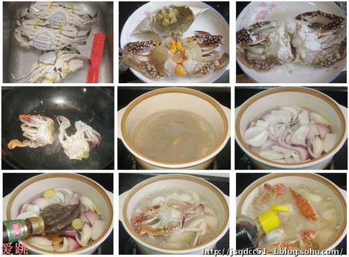 红膏蟹洋葱粉丝煲的做法