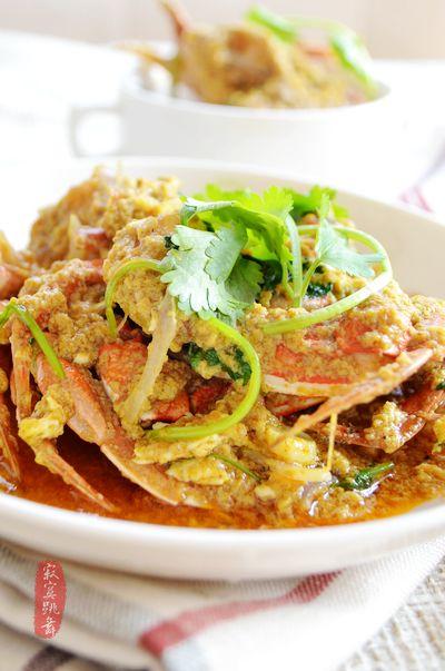 泰式黄咖喱炒蟹的做法