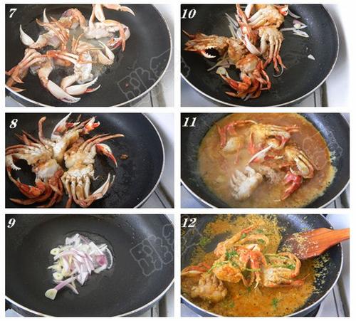 泰式黄咖喱炒蟹的做法