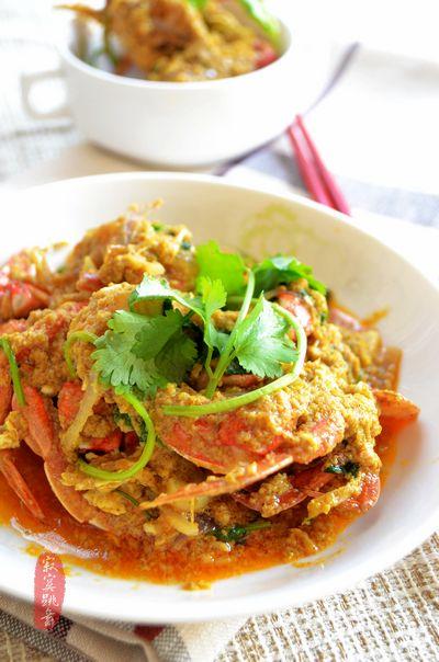 泰式黄咖喱炒蟹的做法