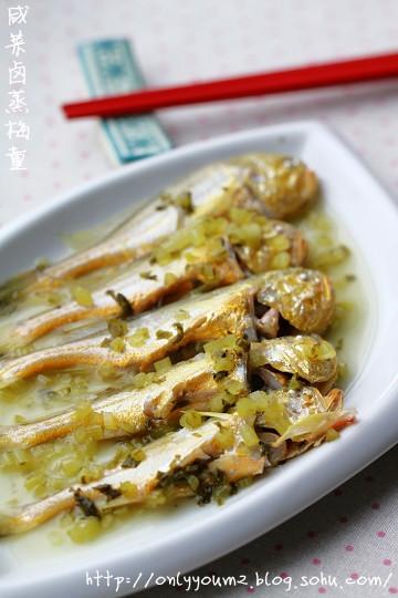 咸菜卤蒸梅童鱼的做法