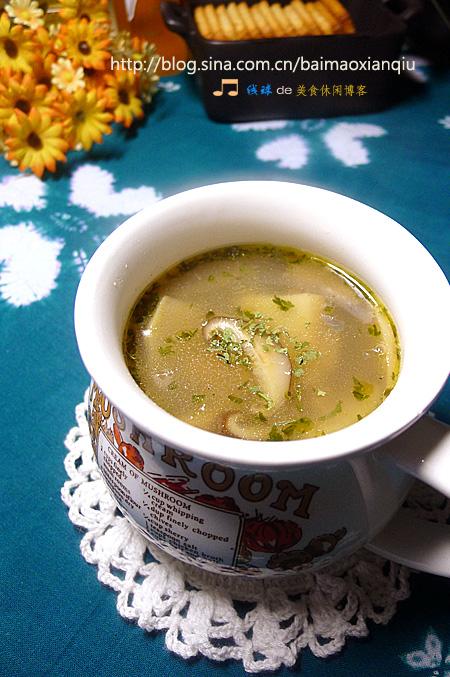 干贝菌菇浓汤的做法