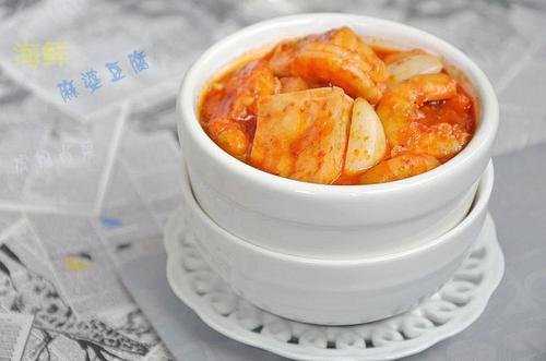 海虾麻婆豆腐的做法