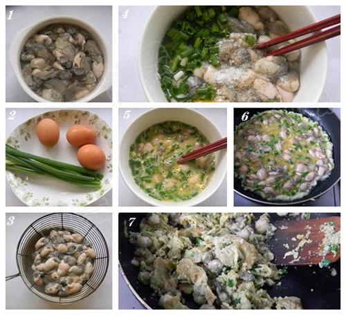 葱花海蛎炒鸡蛋的做法