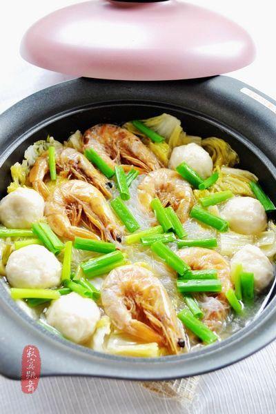虾干白菜粉丝煲的做法