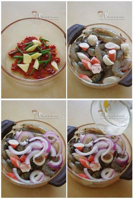 香辣海鲜锅的做法