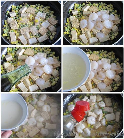 蚝油虾仁豆腐的做法