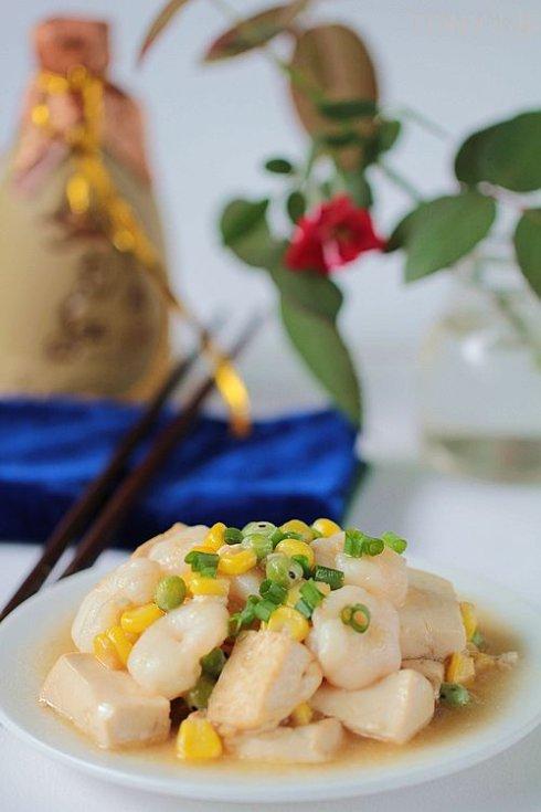 蚝油虾仁豆腐的做法