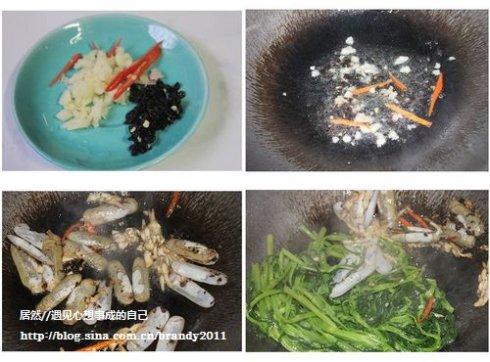 蛏子鱼露炒通菜的做法